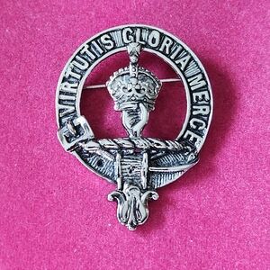 Scottish Clan Cap Badge Silver Tone Made In Scotland